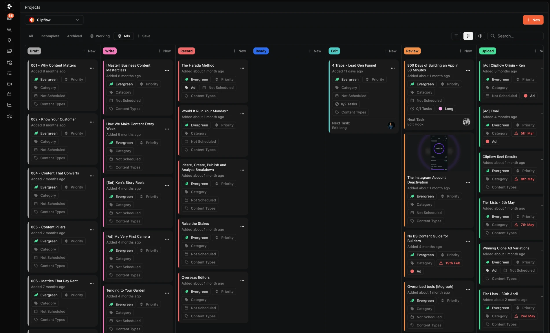 Planning inside Clipflow